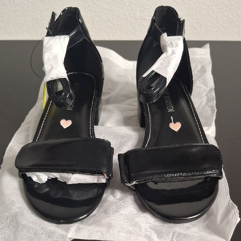 Steve Madden Glossy Black Kids Heels
